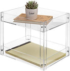 MyGift 2-Tier Premium Clear Acrylic Desk Letter Tray Organizer, A4 Size 2 Tier Document Organizer Desktop File Paper Holder Rack for Home and Office by MyGiftHome
