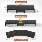 AFOOYO 43.3 Inch Dual Monitor Stand with Laptop Tray & Drawer, 5 Height & 4 Angle Adjustable Ergonomic Computer Riser, MDF Desk Shelf for MacBook Dell HP Lenovo 10-17.3" Laptops, Black - Image 6