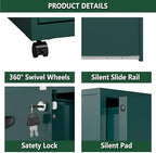 Polup 2 Drawer Rolling File Cabinet with Lock for Home Office - Image 5