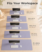 Aothia Dual-Sided Desk Mat, FSC Cork & PU Leather Desk Pad, Large Mouse Pad & Writing Surface for Full Desk Coverage, Non-Slip Waterproof Desk Protector - 47" x 23.6", Light Purple - Image 4