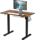 SHW 40 x 22 Inches Electric Height Adjustable Stand Desk, Rustic Brown by SHW