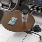 Car Tray & Car Desk for Laptop, 360° Rotating Wood Cup Holder Table, Steering Wheel Tray, Car Accessories for Women & Men,Compatible with Tesla Model Y/3/S, Ford F150/Explorer/Maverick & Most Vehicles by AXVLUCarStudio%C2%AE