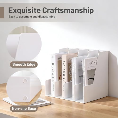 CiWiVOKi Vertical Magazine File Holder, 4 Pack, White - Image 3