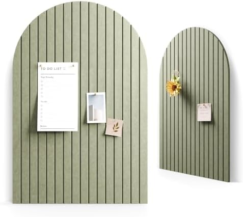 Large Arched Felt Bulletin Board 35.4''×23.6'', Sage by FLUXYNARA
