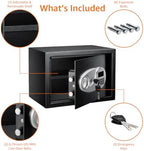 Amazon Basics Steel Security Safe and Lock Box with Electronic Keypad, Secure Documents Storage, Black, 0.5 Cubic Feet, 13.8"W x 9.8"D x 9.8"H, Removable Shelf - Image 3