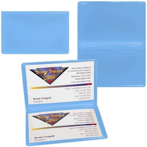 StoreSMART - Powder Blue Folding Business Card Holders - 500 Pack - Polypropylene Plastic (RPP2915PB-500) - Image 3