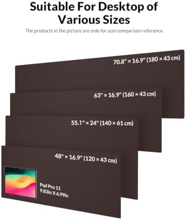 Leather Desk Mat 71" x 15.7", Rich Brown Large Desk Pad Protector - Image 5