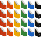 Limitliho 24 Pack Six color Cardboard Magazine Holder for Desk or Shelves by Limitliho