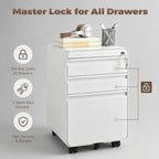 Approgreent Lockable 3 Drawer File Cabinets for Home Office - Image 7