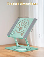 Adjustable Rotating Laptop Stand for Desk, Aluminum Riser, Green - Image 4