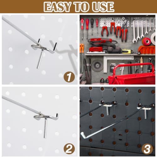 Shimeyao 200 Pcs Peg Board Hooks Stainless Steel Pegs,10 Inch,Silver - Image 6