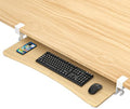suptek Large Keyboard Tray Under Desk Pull Out with C Clamp Mount, Keyboard & Mouse Tray, 34 (38 Including Clamps) x 11.8 inch Slide-Out Platform Computer Drawer for Typing, Light Wood, DSF1LQM by suptek