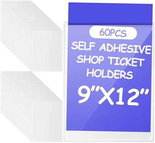Outus 60 Pcs Self Adhesive Shop Ticket Holders, 9 x 12 Inch by Outus