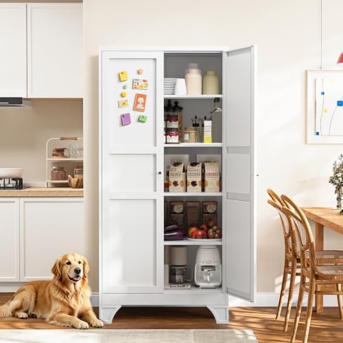 Yizosh Metal Storage Cabinet with 2 Doors and 4 Adjustable Shelves by Yizosh