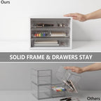 WOPITUES Wooden Desk Organizer with 3 Drawers & a Total of 5 Dividers,White - Image 6