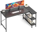 DUMOS 39" L Shaped Computer Desk, Corner Desks with Storage Shelves, Black by DumosLifestyle