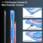 Case for iPad (A16) 11th/10th Generation 11/10.9 Inch 2025/2022, Ubearkk for iPad a16 case with Screen Protector, 360 Degree Rotating Stand Shoulder Strap Pencil Holder,Blue Pink - Image 5