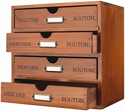 Small Wooden Drawers Wooden Box with Drawer Brown by PACKGILO