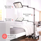 LEVO G2 Adjustable Book Floor Stand, Hands-Free Reading Holder with Wheels - Image 3