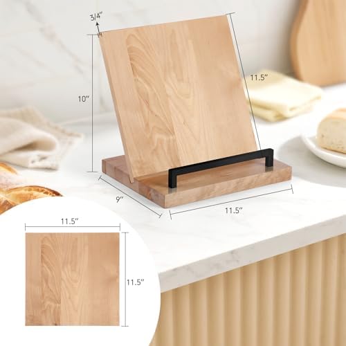 Wooden Recipe Book Holder& Kitchen Serving Tray for Kitchen Counter Decor - Image 2
