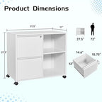 MIIIKO 2 Drawer File Cabinet with Lock, Metal Rolling Printer Stand Filing Cabinets with Drawers for Home Office,A4, Letter Size File Folders(White) - Image 3