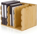 Novabright Scalloped Bamboo Wooden 3-compartment File Magazine Holder by Unknown