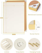 Fabric Bulletin Board 24x18 inches, Golden Aluminum Framed Wall Pin Board - Image 7
