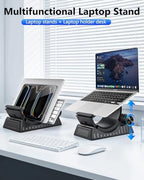 Laptop Stand for Desk, Height and Angle Adjustable, 2-in-1 Laptop Stand Vertical Laptop Stand with Innovative Half-Moon Shape, Heat Dissipation, Compatible with 13"-17.3" Laptops - Image 3