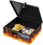 Uniclife Fireproof Document Box with Key Lock & Handle, 13" x 10.9" x 4.1" by UnicLife