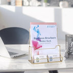 BTSKY Golden Glass Brochure Holder 8.5 x 11 Inches Trifold Flyer Holder - Image 6