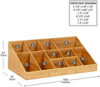 Mind Reader Cup and Condiment Station, Countertop Org, Coffee Bar, Rayon from Bamboo Cup, 18.125"L x 9.5"W x 6.5"H, Brown - Image 3