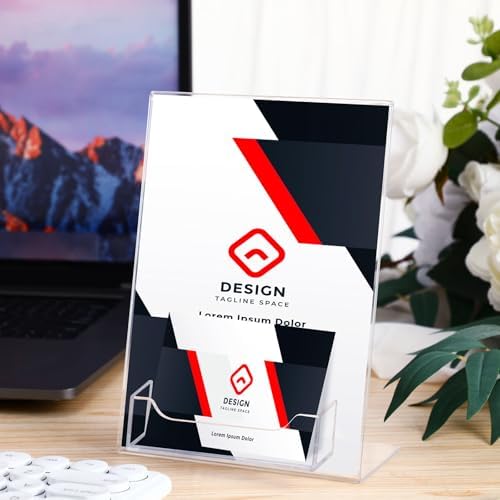 6 Pcs Acrylic Sign Holder Business Card Holder, 5 x 7 Inch, Side Insert - Image 6
