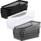 Wenqik Set of 12 Small Plastic Baskets for Organizing, Black,Gray,Clear by Wenqik