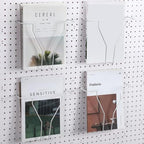 Wonderjune 4 Pcs Expandable Literature Display for Pegboard, White by Wonderjune