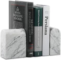 Koville Natural Italian Marble Bookends for Shelves, Book Ends for Heavy Books, 13LBS Ultra Heavy Duty Book Holders, Triumphal Arch Bookends Office Bookshelf Decor for CDs/Video Games(Bianco Carrara) by Koville
