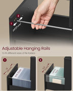 VASAGLE 2-Drawer File Cabinet, Small Rolling Filing Cabinet - Image 5