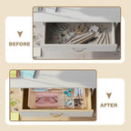 Briwooody 3 Pcs Clear Acrylic Desk Drawer Organizer 13.7 x 8.7 x 2 Inch Drawer Organizer Trays with 8 Compartments Desk Accessories for Office Makeup Silverware Bathroom - Image 4