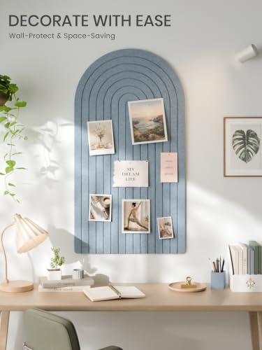 Fluxynara Large Arched Felt Bulletin Board 47.2''×25.5'', Coastal Haze - Image 2