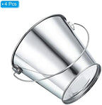 PATIKIL 4.7 Inch Colored Metal Buckets, 4 Pack Pencil Holder Buckets Round Metal Planter Pails Container with Handles for Classroom Crafts, Bright Silver - Image 4