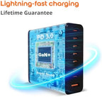 Upgraded 240W 8 Ports GaN Charger, USB Charging Hub, Multi USB C Charger Station, USB-C Charging Hub for MacBook Pro/Air/iPad Pro/iPhone/Samsung Galaxy Note - Image 6