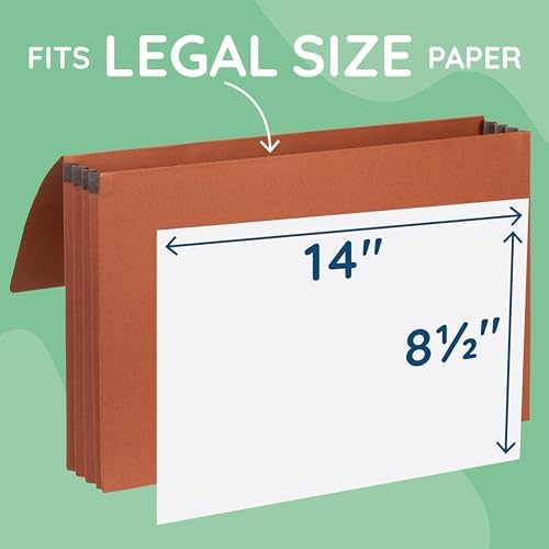 Blue Summit Supplies 10 Redrope Expanding File Wallets, Legal, 3.5" Brown - Image 3