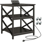 METYERRY 23.6"x23.6" Large Printer Stand with Power Outlet, 3 Tier Cart by METYERRY