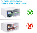 EMERIT Printer Stand for Desk - 2 Tier Desktop Printer Stand with Paper Storage, Printer Riser Organizer for Home Office, Holds up to 30 lbs, White - Image 3