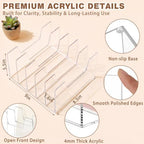 2 Pack 5 Section Clear Acrylic Desktop File Organizer Vertical File Sorter - Image 2