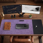 HAUTOCO Cork Desk Mat 48''x19.7'', Distressed PU Leather & Cloth Desk Pad - Image 6