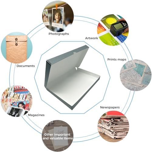 Lineco Clamshell Archival Storage Box, 11.5x17.5x1.75 Inch, Gray - Image 6