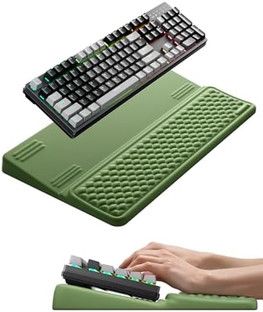 Vaydeer Extra-Large Wrist Rest with Keyboard Stand, Ergonomic Wrist Support Pad, Soft Memory Foam Wrist Cushion for Mechanical 100% Full-Size Keyboard, Carpal Tunnel Pain Relief, Green by Vaydeer