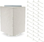 Azar Displays 701414-WHT-4W32 Rotating Countertop Display Kit with Peg Hooks Included, 14 Inches Wide x 14 Inches Deep x 20 Inches High, Pegboard Spinner Organizer, White by AzarDisplays