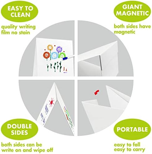 Magnetic Tabletop Desktop Easel &Whiteboard with Bonus 8X Dry Erase Markers. Double Sided and Self-Standing (16” X 12.5”) (Pack of 2) - Image 2