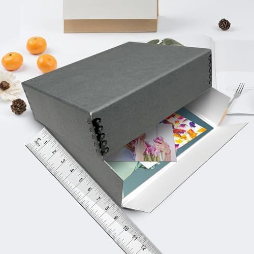 Lineco Drop Front Archival Storage Box, 8.75x10.75x3 in, Gray, 2 Pack - Image 3